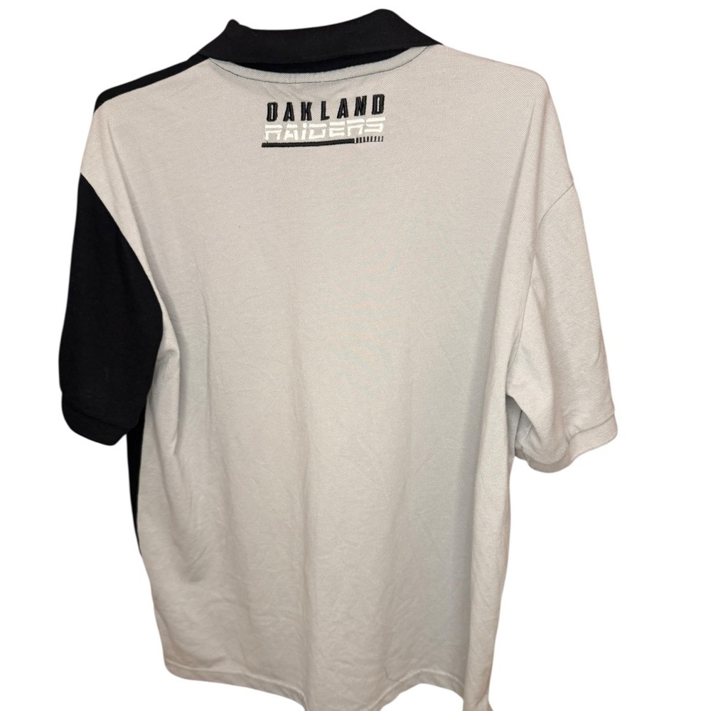Vintage NFL Raiders Black and White Polo Shirt - Picture 2 of 4